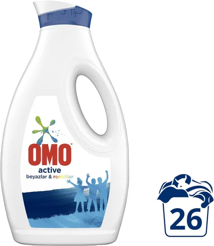 Vista 2 de Omo Liquid Active Cold Power Detergente para ropa blanca y colores 57.1 fl oz