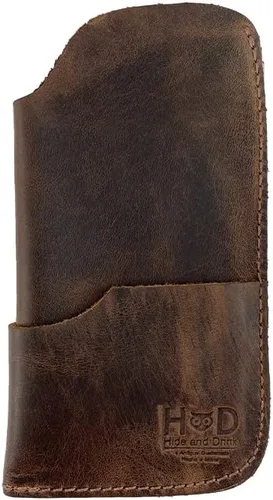 Vista 6 de Hide & Drink, Funda rústica para gafas de sol y cartera hecha a mano de cuero de grano completo