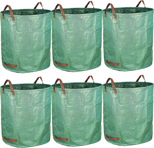 Vista 6 de Gardzen Paquete de 3 bolsas de jardín de 32 galones – Bolsas de jardinería reutilizables y resistentes, bolsa de residuos de hojas de jardín