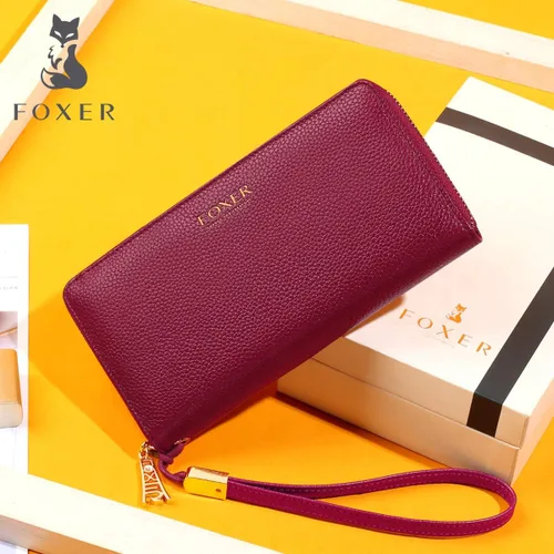 Vista 7 de Carteras de cuero para mujer cuero genuino RFID bloqueo caja de regalo embalaje