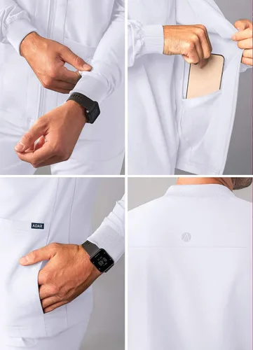 Vista 4 de Adar Addition Scrubs para hombre - Chaqueta médica con cremallera