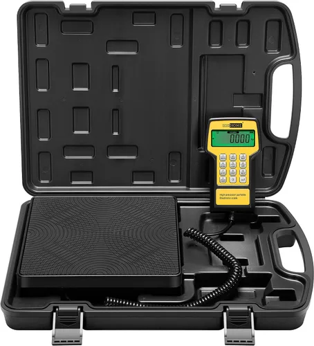 Vista 6 de SPECSTAR Bomba de vacío de aire HVAC de una sola etapa de 110 V 1/4 HP 4.5 CFM y escala de freón electrónica de carga de refrigerante digital
