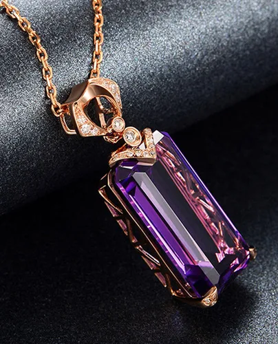 Vista 4 de Kim Carrey 18K Rose Gold Women's Necklace Natural Stone Gem Necklaces for Women Elegant Necklaces for Women Women's Jewelry Giftt