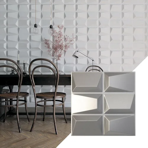 Vista 9 de Ekena Millwork WP20X20STWH 19 5/8 pulgadas de ancho x 19 5/8 pulgadas de alto Stratford EnduraWall Decorativo 3D Panel de pared cubre 2.67 pies