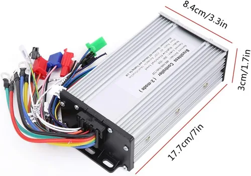 Vista 2 de Controlador de motor sin escobillas, carcasa de aluminio duradera de alta potencia 1000W-1500W, controlador de 48V-72V, rango de voltaje