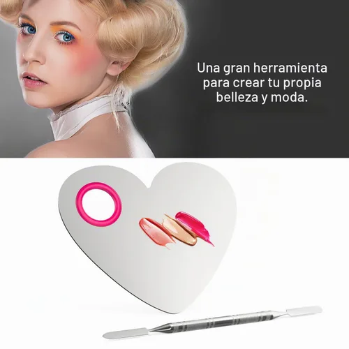 Vista 2 de Luxspire Paleta de mezcla de maquillaje, acero inoxidable