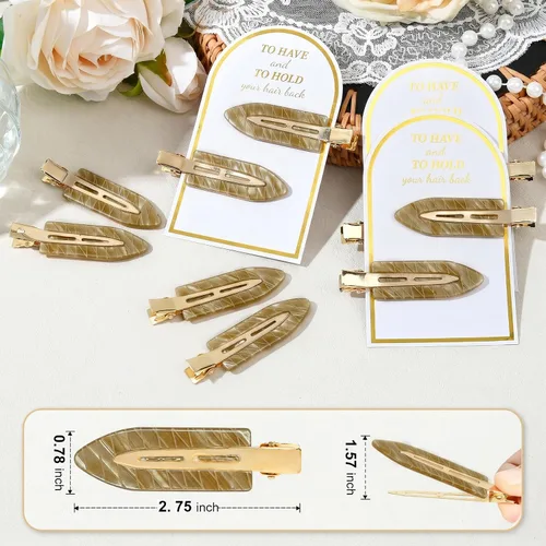 Vista 3 de 20 pinzas para el cabello de dama de honor, sin doblar, accesorios para el cabello de dama de honor, regalos de maquillaje, color marrón ámbar Ámbar