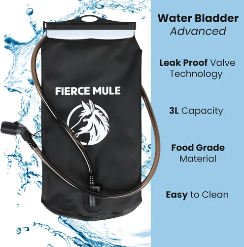 Vista 3 de Mochila de hidratación de 18 litros con kit de primeros auxilios, bolsa de agua de 3 litros y toalla de enfriamiento, mochila de hidratación ligera