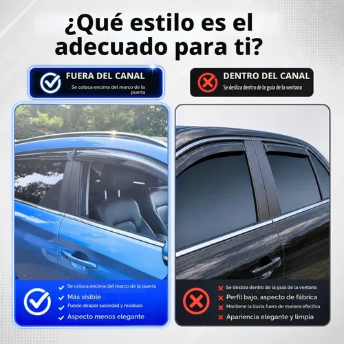 Vista 3 de Visera de ventana IG para Ford Focus Sedán y Hatchback 2012-2018, Protector de ventana lateral para lluvia y viento estilo Mugen, extra duradero