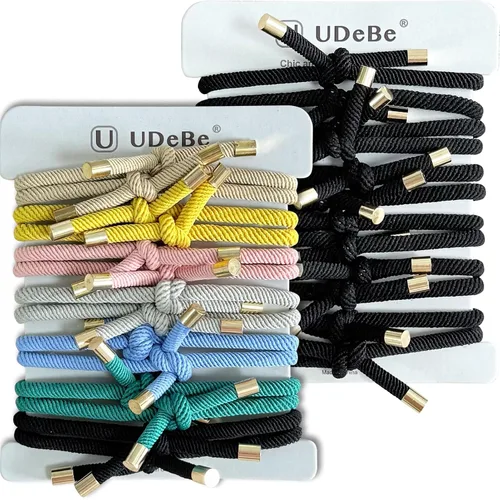 Vista 9 de Paquete de 20 pulseras elásticas con nudo antideslizantes para el cabello