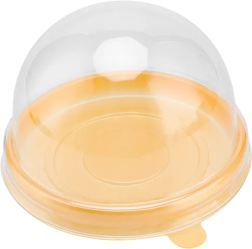 Vista 4 de Paquete de 200 mini cajas de plástico para tartas, caja transparente para cupcakes con tapas de cúpula, cajas redondas para cupcakes de plástico