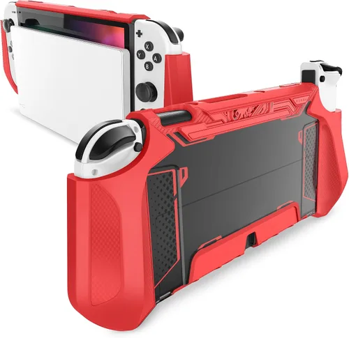 Vista 10 de Mumba Funda acoplable para Nintendo Switch OLED 2021, Blade Series TPU Grip Funda protectora Accesorios compatibles con controlador Joy-Con de 7