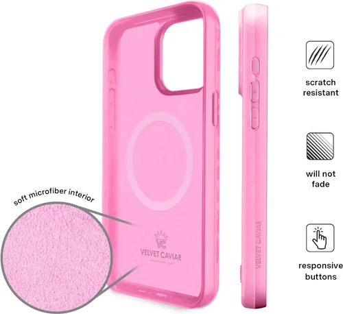 Vista 6 de VELVET CAVIAR Funda para iPhone 15 Pro, compatible con MagSafe, probada contra caídas de 10 pies, fundas protectoras de diseño, leopardo color rosa