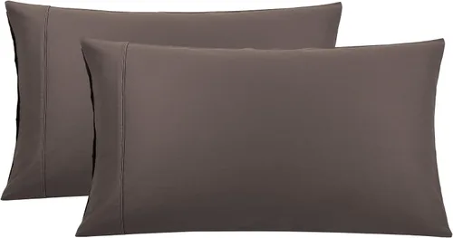 Vista 11 de PiccoCasa Juego de 2 fundas de almohada blancas de tamaño estándar, fundas de almohada súper suaves con cierre de cremallera, fundas de almohada
