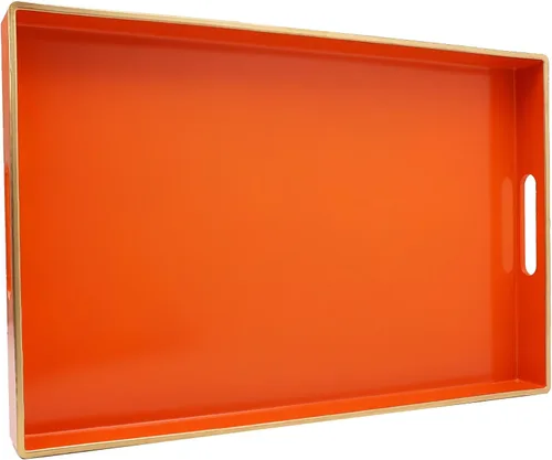 Vista 8 de Spsyrine Bandeja Decorativa Azul para Sala de Estar, Bandeja Cuadrada Moderna de Plástico para Servir Café para Mesa Otomana Baño Cocina, 13"*13