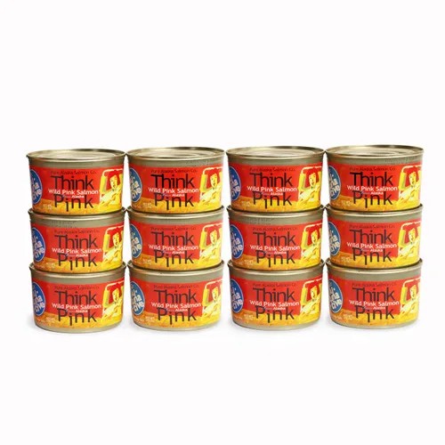 Vista 4 de Think Pink Wild Alaska Pink Salmon, The Original Smart Al-TUNA-tive! Atrapado en la naturaleza, sin gluten, sin OMG, Kosher, sostenible, producto
