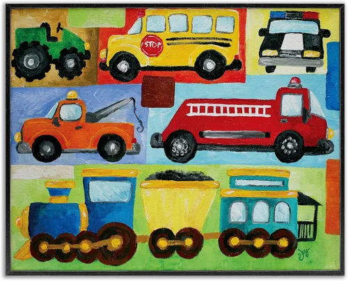 Vista 11 de Placa de pared The Kids Room by Stupell Aviones, trenes y automóviles, 11 x 14 pulgadas
