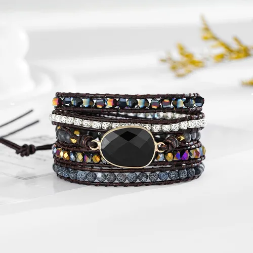 Vista 4 de Plumiss Colección de pulseras de cuentas curativas de piedra natural boho para mujer