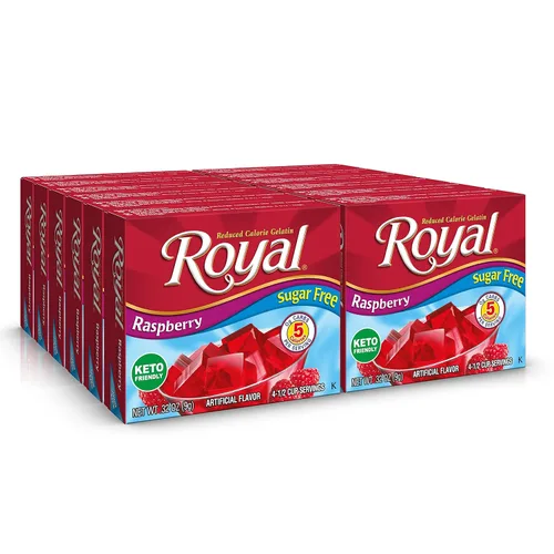 Vista 10 de Royal Mezcla para postre de gelatina de cereza, sin azúcar y sin carbohidratos (12 cajas de 0.32 oz)