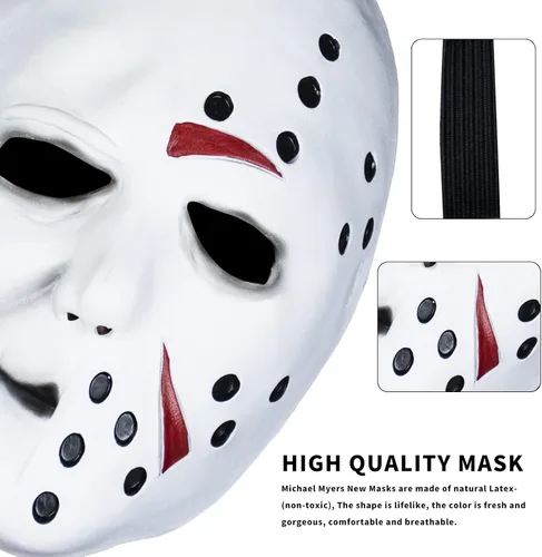 Vista 5 de Máscara de Jason 2 en 1 y máscara de Michael Myers para disfraz de cosplay
