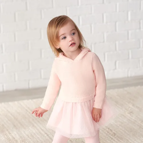 Vista 4 de Gerber Vestido tipo suéter para bebés y niñas pequeñas con falda de tul