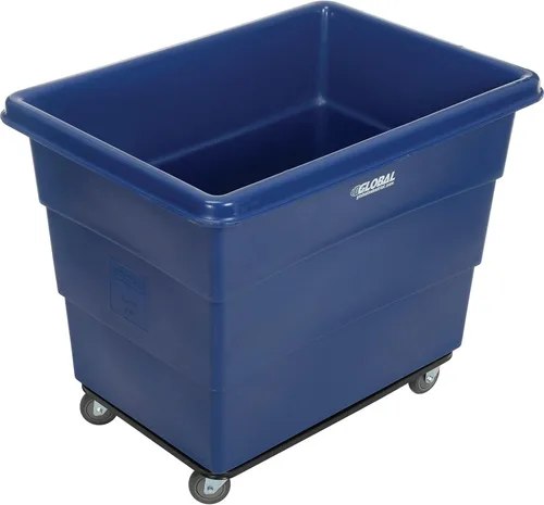 Vista 2 de Global Industrial 16 Bushel caja de plástico a granel camión, base de chasis de acero, 1000 libras. de capacidad, 4 in ruedas de goma que no maran