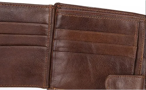 Vista 5 de SJYDQ - Cartera corta para hombre, con hebilla y tarjetero para fotos