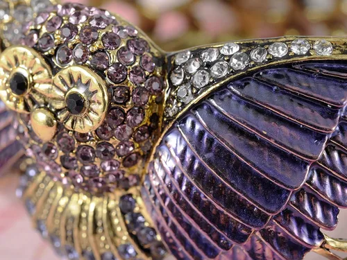Vista 4 de Alilang - Brazalete con diseño de búho, color morado pintado, multicolor