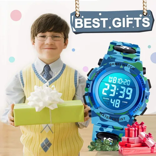 Vista 7 de ATIMO Reloj deportivo digital impermeable LED 50M para niños - Regalos para niños