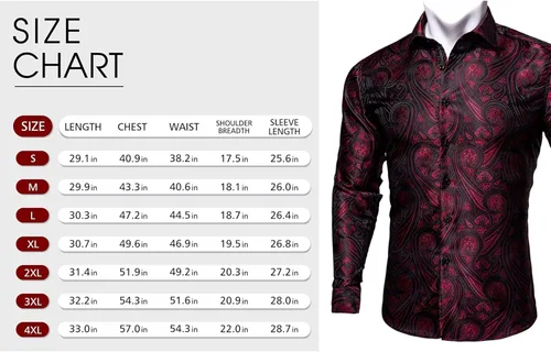 Vista 2 de Camisas de moda para hombre, camisa de vestir de manga larga con flores de cachemira de seda tejida para negocios, fiesta, diseño casual