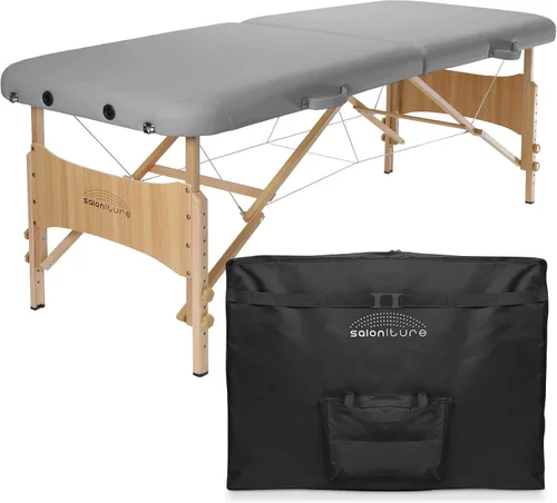Vista 9 de Saloniture Mesa de masaje plegable portátil básica - Negro