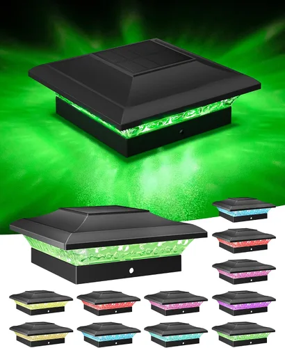 Vista 10 de T-SUN Luces de Tapa de Poste 4x4 Paquete de 6 para Cerca de Vinilo/Madera, Exterior Impermeable Blanco Cálido y Frío, Luces Solares de Poste