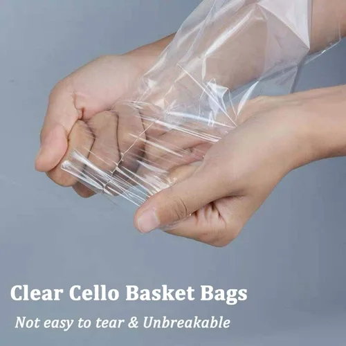 Vista 9 de Morepack Bolsas de celofán de 18 x 30 pulgadas para cestas de regalo, bolsas de cestas de celofán transparente, 10