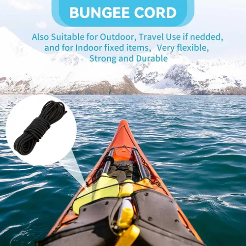 Vista 3 de CLIO Kit de aparejo de cubierta de kayak, cuerda elástica de 8 pies con extremos de cuerda elástica y anillo en D de pesca con tornillo 304 M6 y 6
