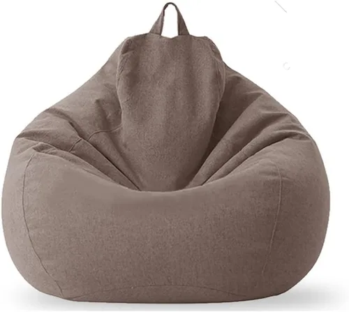 Vista 20 de SXBCyan Funda para puf, funda grande de lino y algodón, fundas para sofá, sillas, puff relax (color beige, blanco, funda, tamaño: M - 27.6 in)