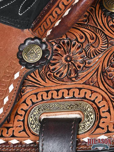 Vista 8 de HILASON Dark Brown Western Barrel Racing Saddle Trail