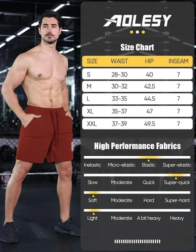 Vista 7 de Aolesy Pantalones cortos de entrenamiento para hombre de 7 pulgadas, pantalones cortos deportivos de secado rápido, ligeros, con bolsillos