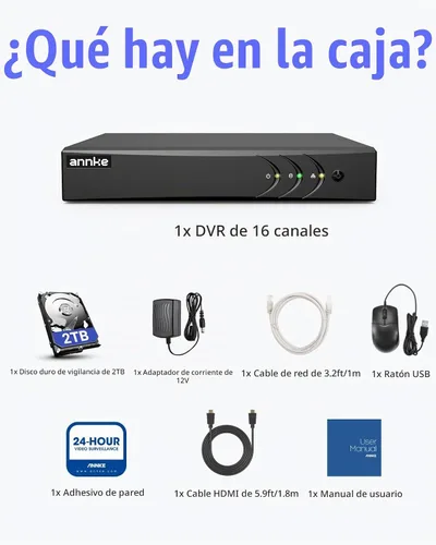 Vista 9 de ANNKE Grabador de vídeo de seguridad 3K Lite 16CH, detección de seres humanos/vehículos, disco duro de 2 TB 16 Channel 5MP Lite H.265+ 5-in-1