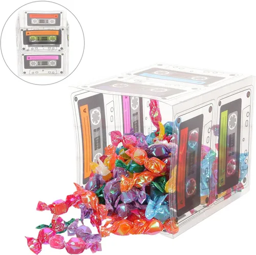Vista 7 de Yardwe Paquete de 5 cajas de cinta de casete para fiesta, cajas de dulces retro de los años 80 para decoración de mesa de cumpleaños, 5.03 x 4.84 x