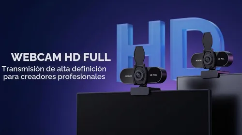 Vista 4 de Cámara web HD 1080P con micrófono, cancelación de ruido, cubierta de privacidad, lente gran angular, corrección de luz automática, cámara web USB