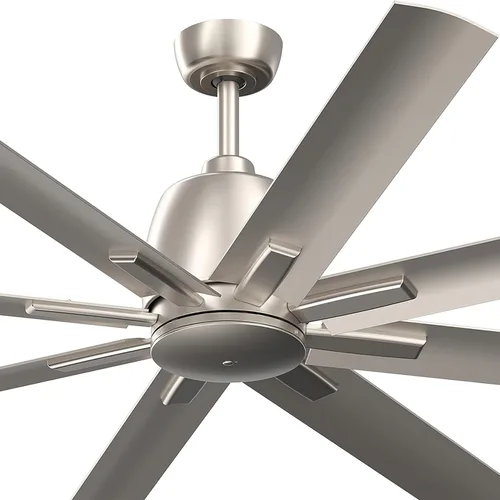 Vista 4 de Kichler Breda 310265NI - Ventilador de techo grande para exteriores de 65 en 8 aspas con control remoto, cuerpo de acero moderno, cuchillas