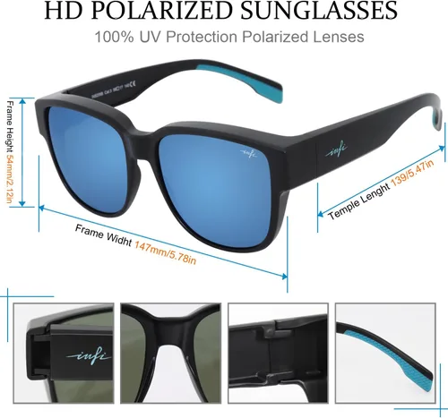 Vista 2 de INFI Lentes de sol polarizados para mujeres y hombres, pesca, conducción, al aire libre, lentes espejados, protección UV