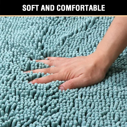 Vista 4 de H.VERSAILTEX Alfombras de Baño para Baño Antideslizantes de Felpa Chenille Extra Suaves y Absorbentes para Cuarto de Ducha Lavables a Máquina