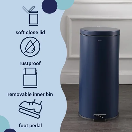 Vista 3 de happimess HPM1000B Oscar - Bote de basura de 8 galones con mini bote de basura gratis, moderno, a prueba de huellas dactilares para el hogar