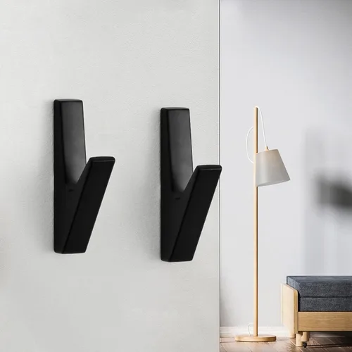 Vista 2 de Paquete de 5 ganchos para abrigos, ganchos de pared, ganchos para abrigos de montaje en pared, soporte de ganchos de pared de metal para colgar