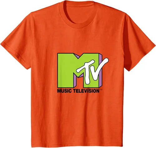 Vista 71 de Camiseta de tratamiento de relleno con logotipo MTV verde lima y morado, Negro, S Azul Marino