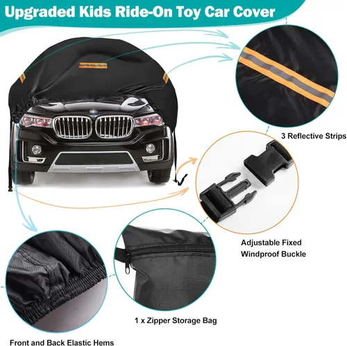 Vista 2 de Cubierta para coche de montar para niños, gran cubierta impermeable para ruedas de poder, cubierta universal para juguetes de coche de 210D