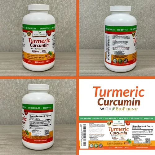 Vista 9 de Curcumina de cúrcuma con pimienta negra BioPerine 2600mg - para hombres y mujeres Organic Turmeric Power, Turmeric Supplement For Joints, 95%