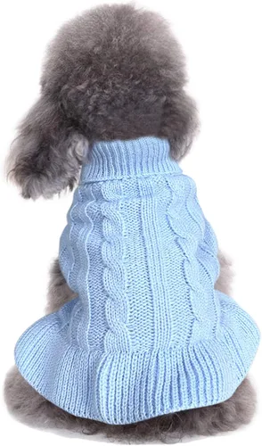Vista 32 de CHBORCHICEN Suéteres de punto para perros pequeños, sudadera cálida para mascotas gatos, ropa de invierno, suéter de gatito y cachorro