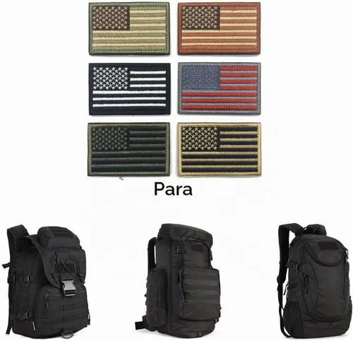 Vista 5 de WZT Parche de velcro con la bandera estadounidense, 6 unidades Amarillo